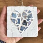 blue white heart mosaic