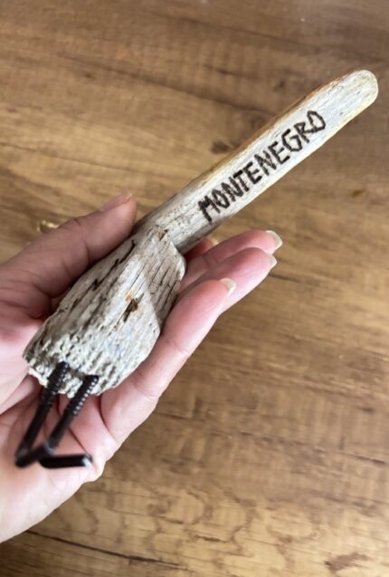 driftwood bird with palm wood tail