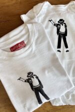 linoprint t shirt “mj dance”