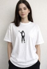 linoprint t shirt “mj dance”