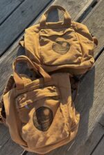 terracotta backpack/tote with cartagena linoprint