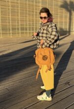 terracotta backpack/tote with cartagena linoprint