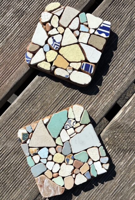 square sea tiles trivet