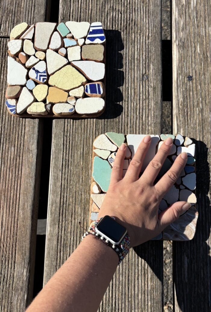 square sea tiles trivet