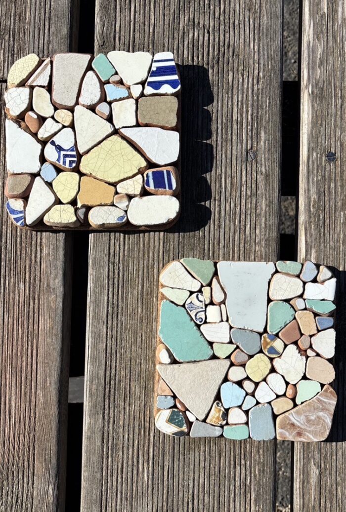 square sea tiles trivet