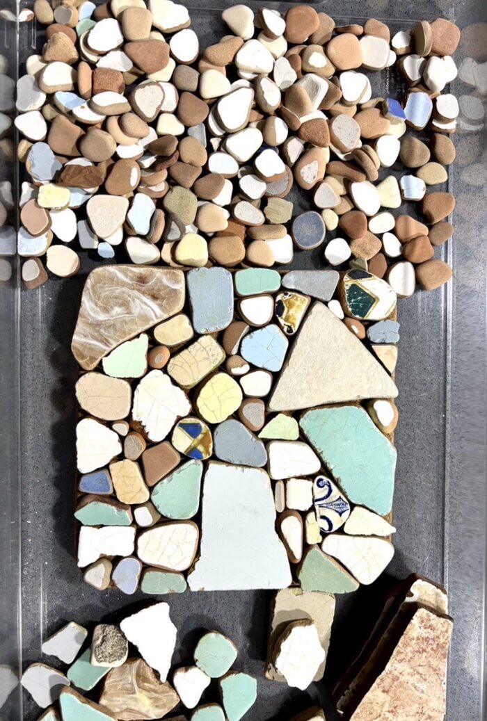 square sea tiles trivet