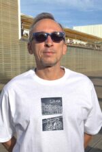 girona linocut t shirt, handmade city print