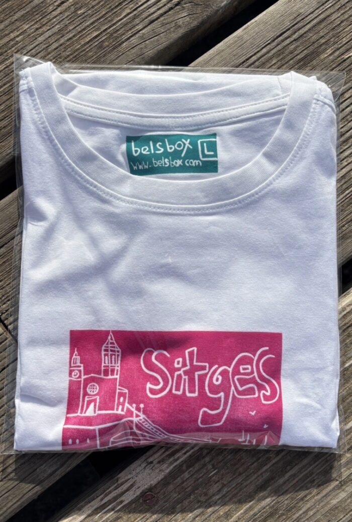 sitges linocut t shirt • handmade seaside print