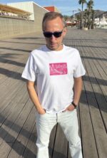 sitges linocut t shirt • handmade seaside print