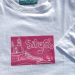 sitges linocut t shirt • handmade seaside print