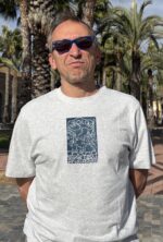 barcelona linocut print t shirt