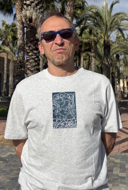 barcelona linocut print t shirt