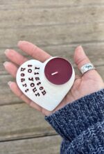 clay heart tealight holder