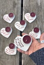 clay heart tealight holder
