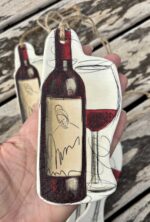 clay wall decor “wine & glass”