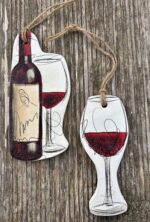 clay wall decor “wine & glass”