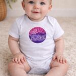 I love Bar linocut baby bodysuit