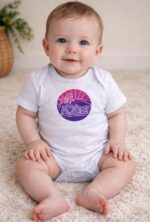 I love Bar linocut baby bodysuit