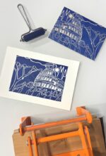 rome linocut print on paper