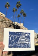 rome linocut print on paper