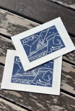 Kotor, Montenegro linocut print on paper
