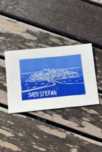 sveti stefan linocut print on paper
