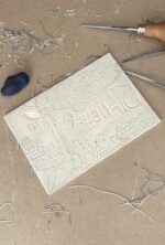 istanbul linocut print on paper