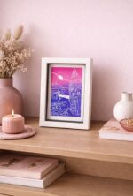 cartagena spain linocut print – handprinted travel art