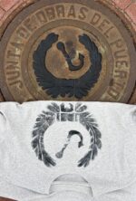 cartagena old anchor manhole print t shirt