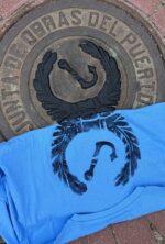 cartagena old anchor manhole print t shirt