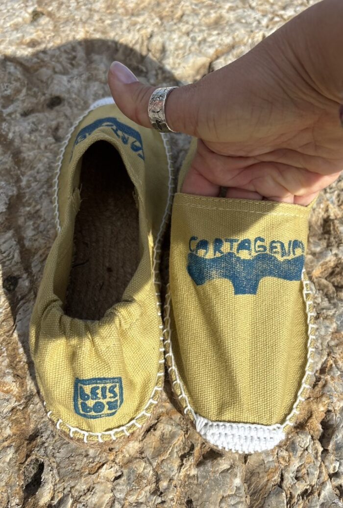 espadrilles with linocut whale tile print