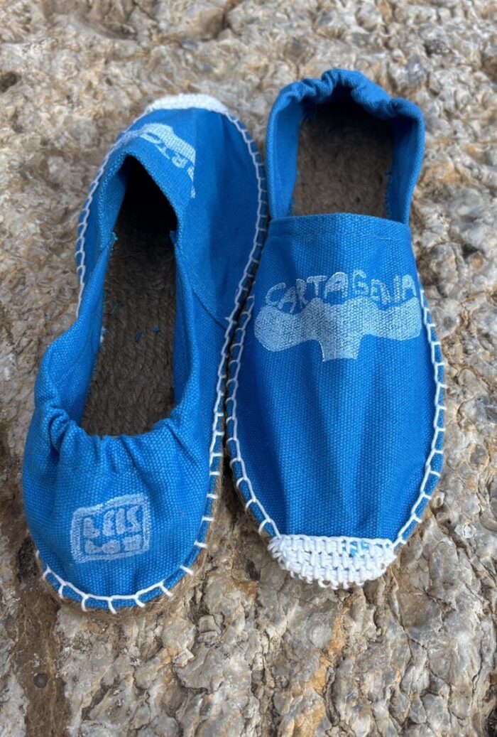 espadrilles with linocut whale tile print