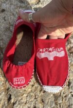 espadrilles with linocut whale tile print