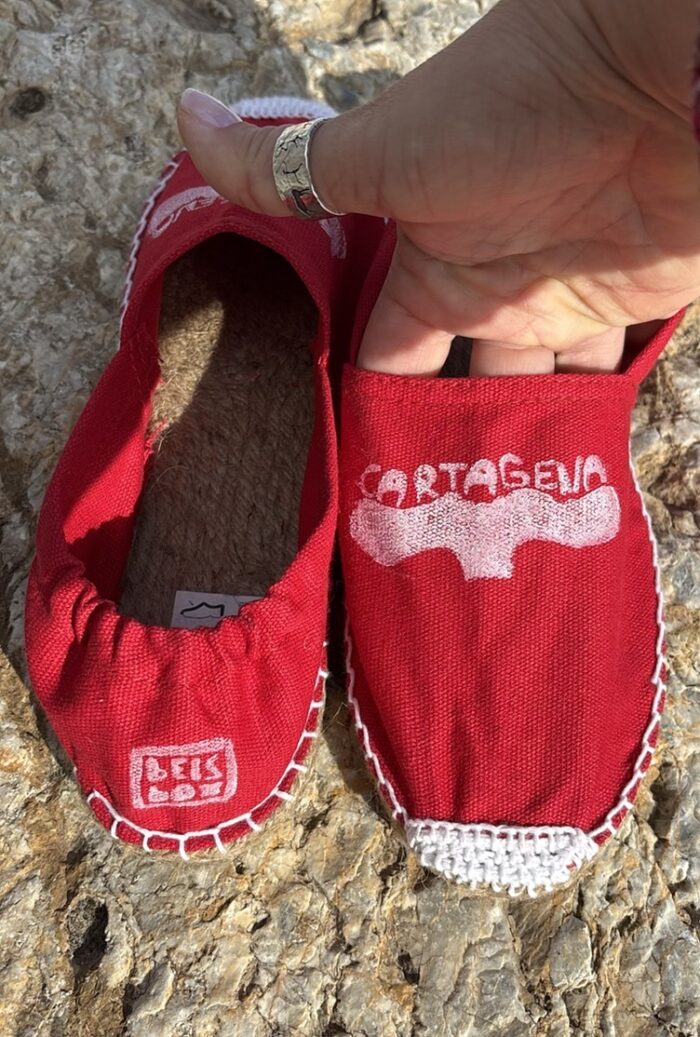 espadrilles with linocut whale tile print