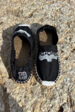 espadrilles with linocut whale tile print