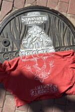 stranger things manhole cover print t shirt