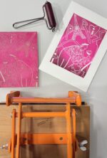 paris linocut print on paper