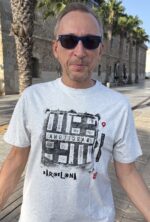 barcelona manhole cover print t shirt