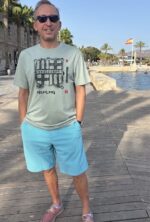 barcelona manhole cover print t shirt