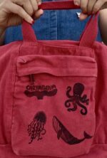 sea animal linoprints bag & backpack