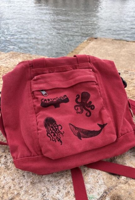 sea animal linoprints bag & backpack