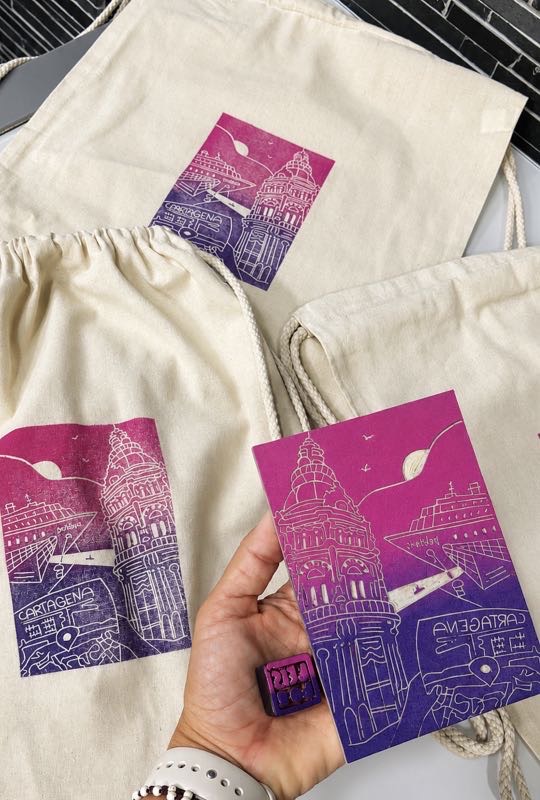 cartagena linocutprint backpack