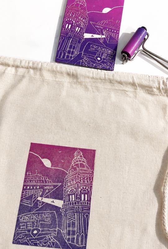 cartagena linocutprint backpack