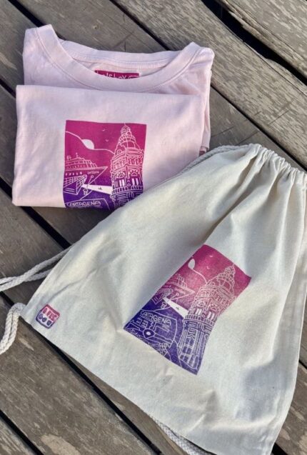 cartagena touristic center linocut set