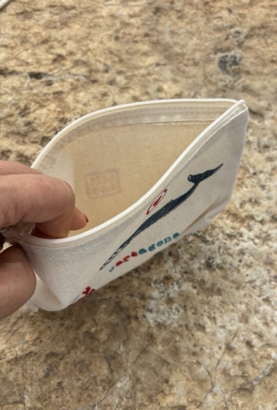 linoprint zipper pouch