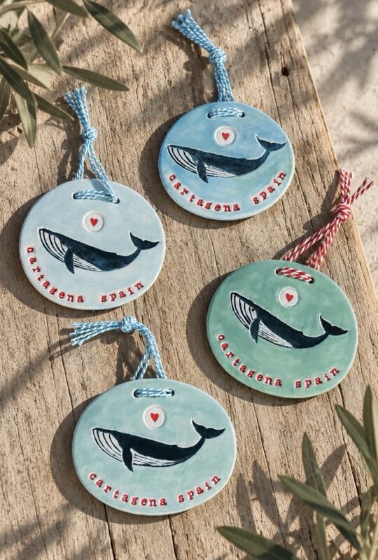 clay whale ornament