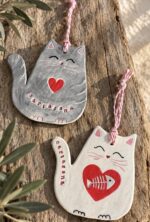 clay big cat ornament