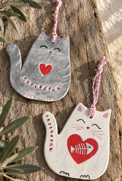 clay big cat ornament