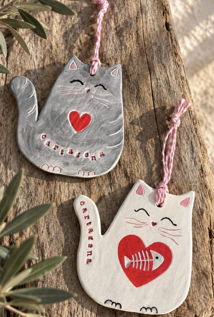 clay big cat ornament
