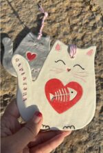 clay big cat ornament